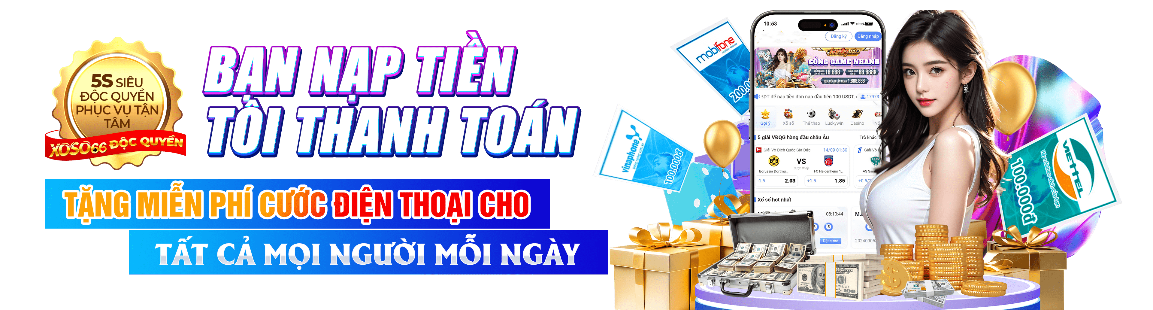 Hình ảnh quảng cáo của vx88 hiển thị nền tảng và các lợi ích